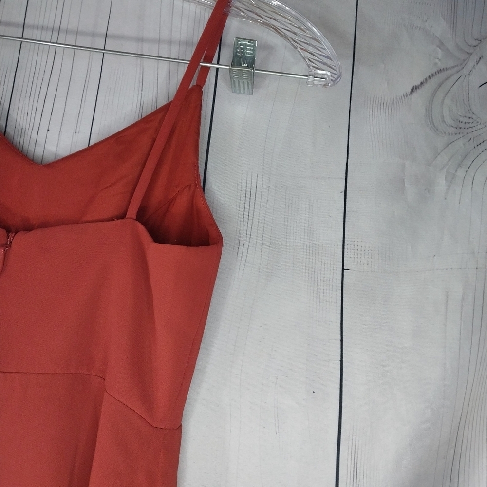 Azazie Karan Junior A-Line Spaghetti Strap Chiffon V-Neck Floor Length Dress - Picture 8 of 9